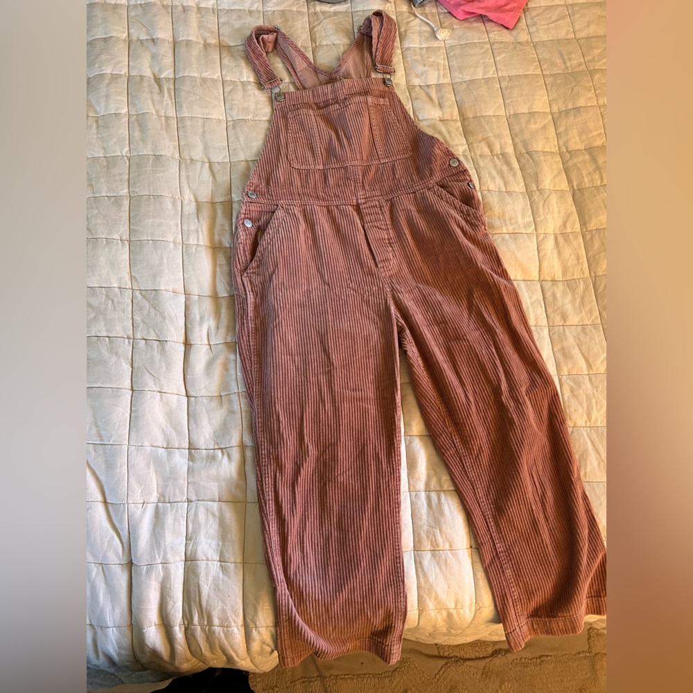 Pink corduroy overalls size M